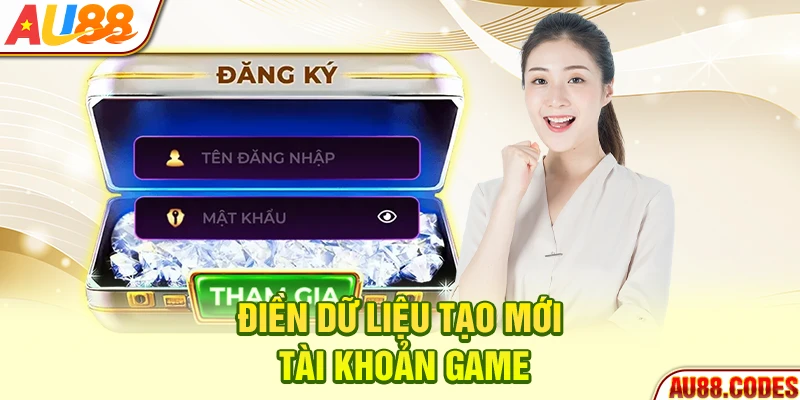 Điền dữ liệu tạo mới tài khoản game